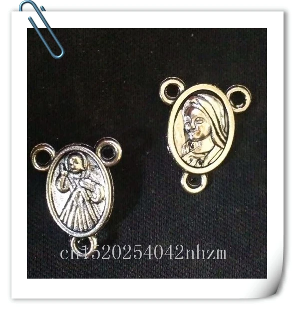 100 шт./лот недорогие античные металлические четки с серебряным покрытием мини