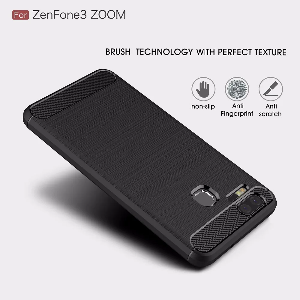 Матовый Мягкий силиконовый чехол из ТПУ для Asus Zenfone 3 ZOOM кожаный с зернистой