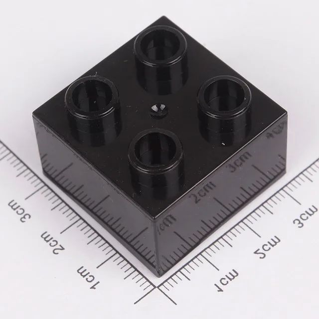 Black Большое здание красочный блок 2*2 Кирпичи DIY классический кусок большой размер точка Кирпич Игрушка аксессуары совместимый L бренд Duplo части - Цвет: Black