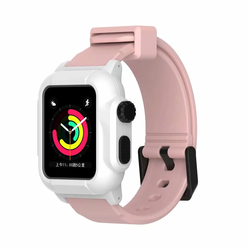 Водонепроницаемый корпус ремешки для часов Apple Watch Series 2/3 42 мм Плавание Серфинг силиконовые водонепроницаемые часы ремешок