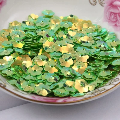 JG Light Green 360 шт 8 мм стакана сливы форма блесток для рукоделия 3D цветок блёстки пайетки Свадебные украшения женское платье DIY Швейные аксессуары - Цвет: JG Light Green