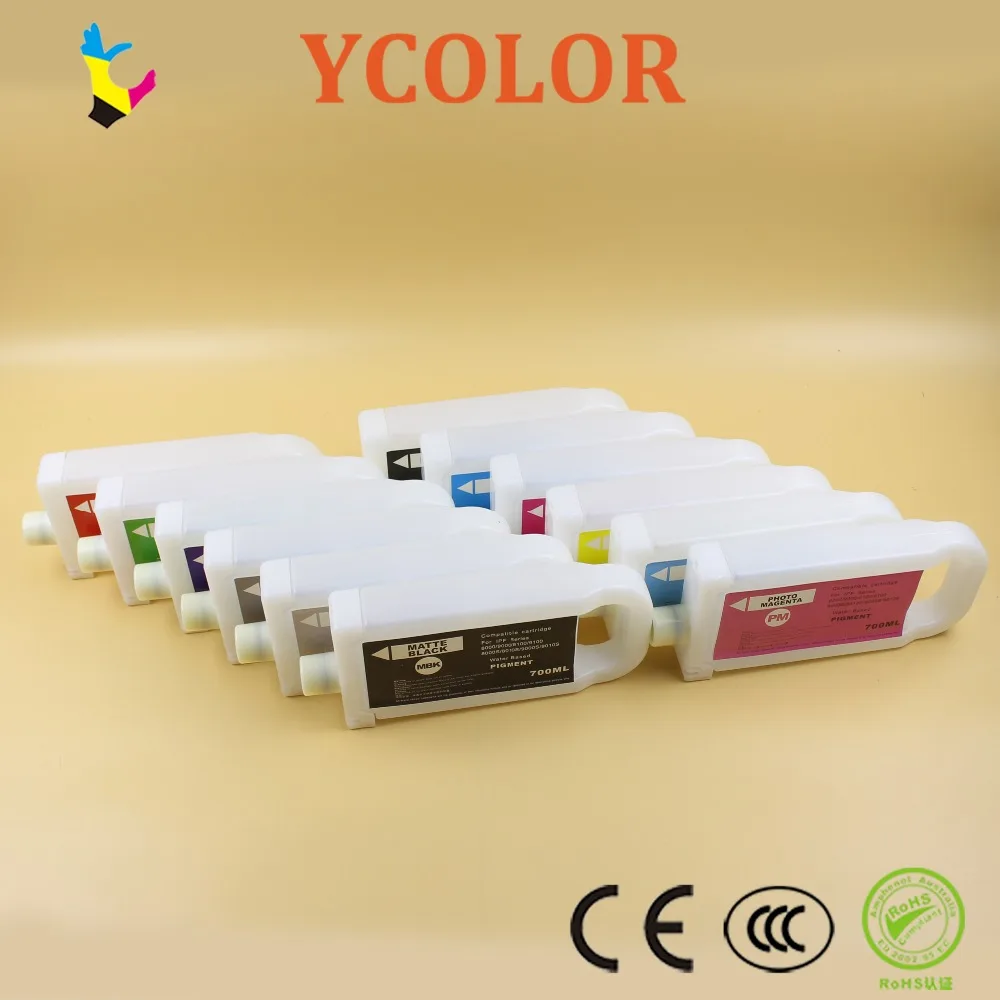 Многоразовый картридж с чернилами Ipf 8100 9100 для Canon (700 мл) без чипа|ink cartridge for