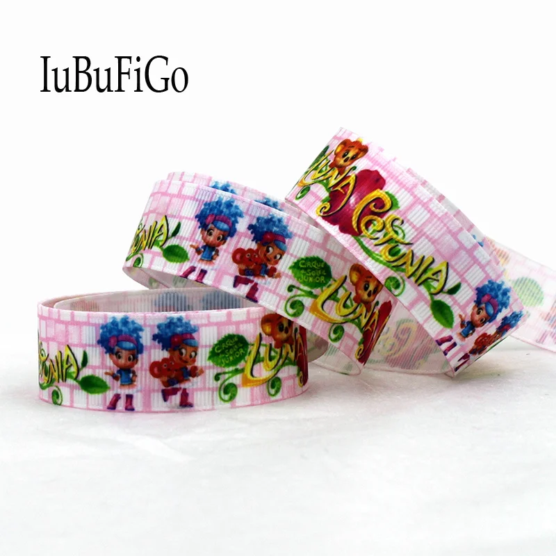 IuBuFiGo 10 двор 7/8 &quotмультфильм печатных Grosgrain ленты 22 мм ручной работы материалы