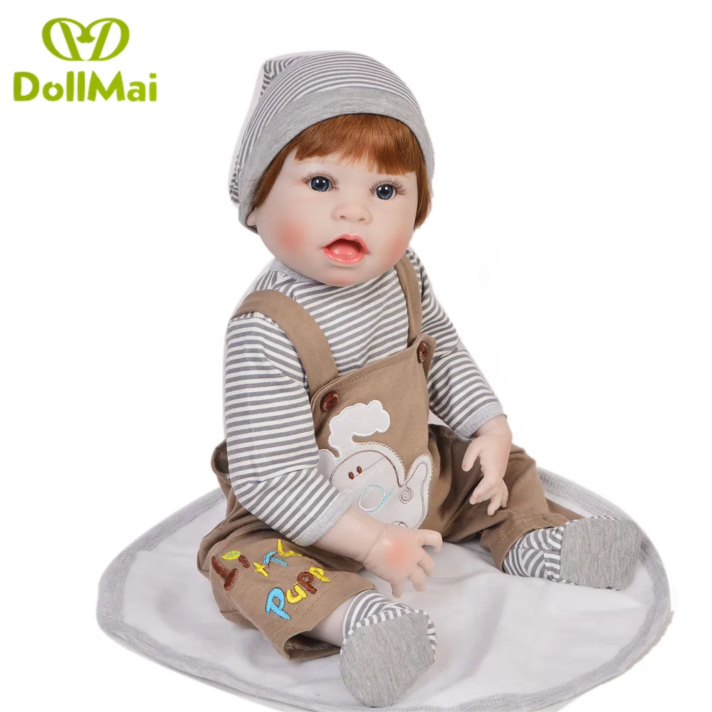 Кукла реборн DollMai 23 дюйма силиконовая виниловая Кукла-младенец Реалистичная для