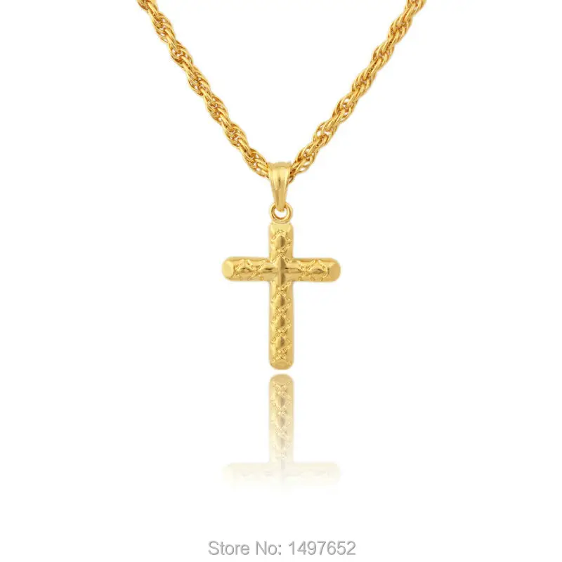 Подвеска Jesus Cross женская и мужская мода золотое ожерелье Трендовое распятие инри