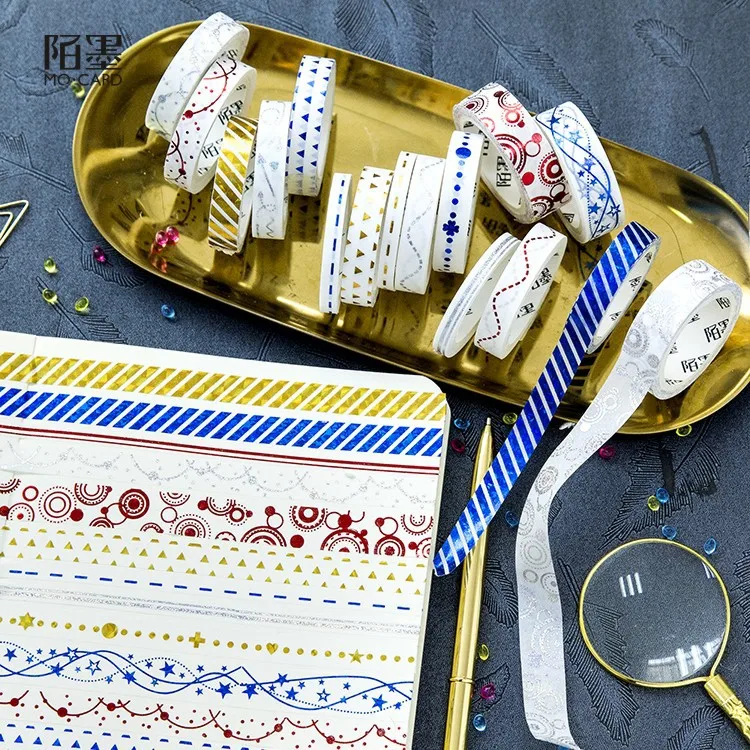 

5pcs/set odor Garden washi tape Color line Golding masking tapes Decorative stickers DIY Stationery school supplies