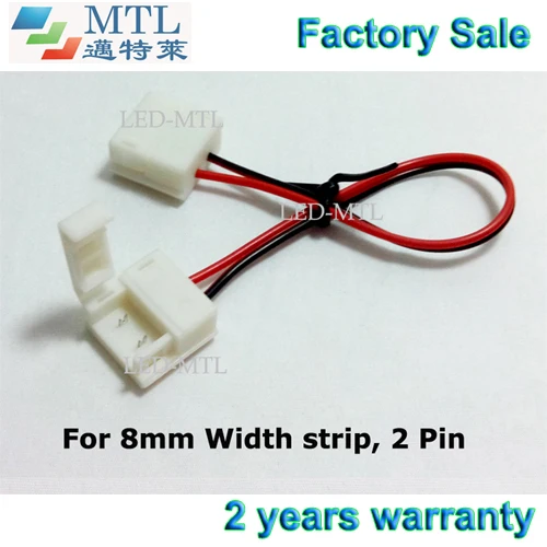 

LED strip connector for IP65 3528 LED strip to strip, 8mm width PCB 2 pin, 15cm long wire,100pcs/lot, Factory Wholesale