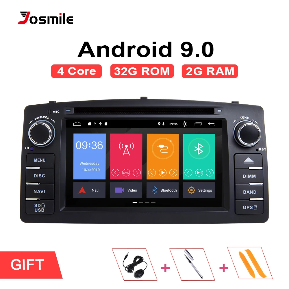 2 Din Android 9.0GPS радио Автомобильный мультимедийный для Toyota Corolla E120 BYD F3 2001 2002 2003 2004 2005 2006 головное устройство стереонавигация
