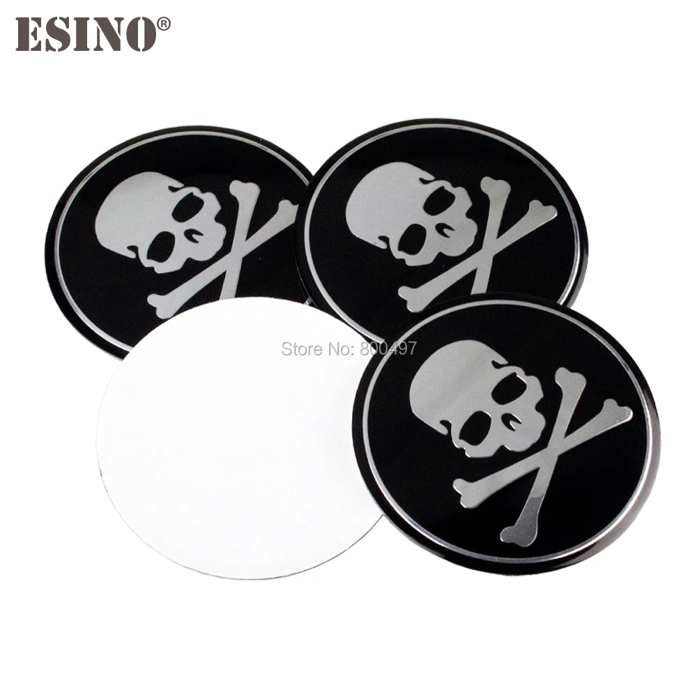 

40 x Car Styling Skull 3D Metal Chrome Aluminium Alloy Wheel Center Cap Stickers Wheel Hub Cap Decals Emblems Badges For Skulls