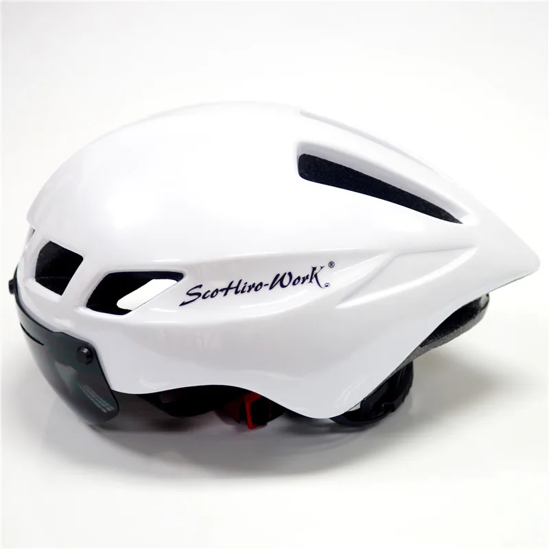 white grey lens L Scohiro работает Спорт Mtb Горный шоссейный велосипед велосипедный шлем объектив козырек стекло Capacete da Route Ciclismo Cascos Bici велосипедный шлем - Цвет: white grey lens L