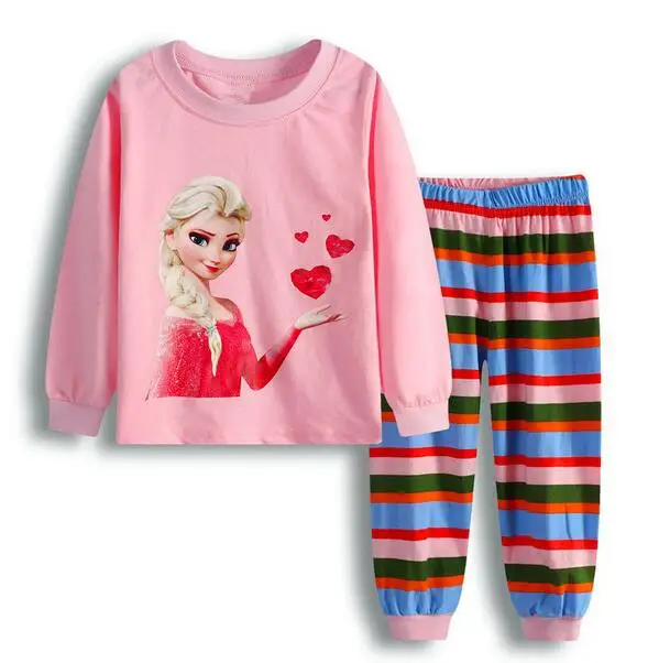 style 16 Хлопок Зима Анна Эльза комплект одежды для детей мультфильм Домашняя одежда пижамы спортивный костюм спортивные костюмы девочек детская одежда Chan238 - Цвет: style 16