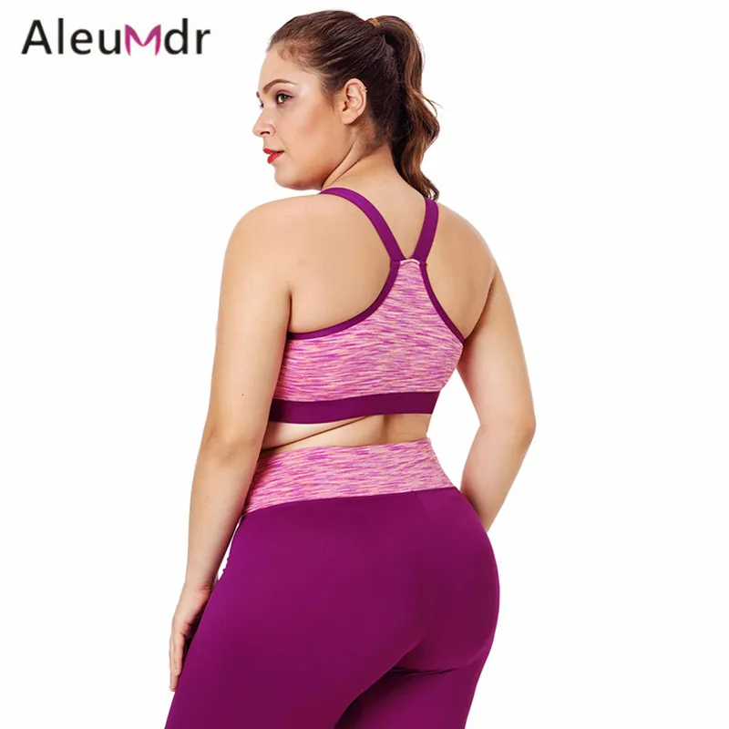 Aleumdr Активный спортивный бюстгальтер плюс размер женский многоцветный рисунок
