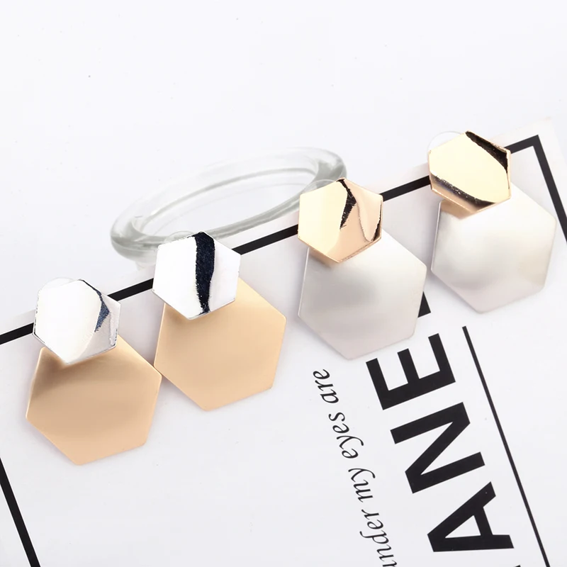Simple Square Drop Earrings Stitching Color Geometry Punk Earring Ethnic Dangle Charm For Women Jewelry brincos bijoux | Украшения и