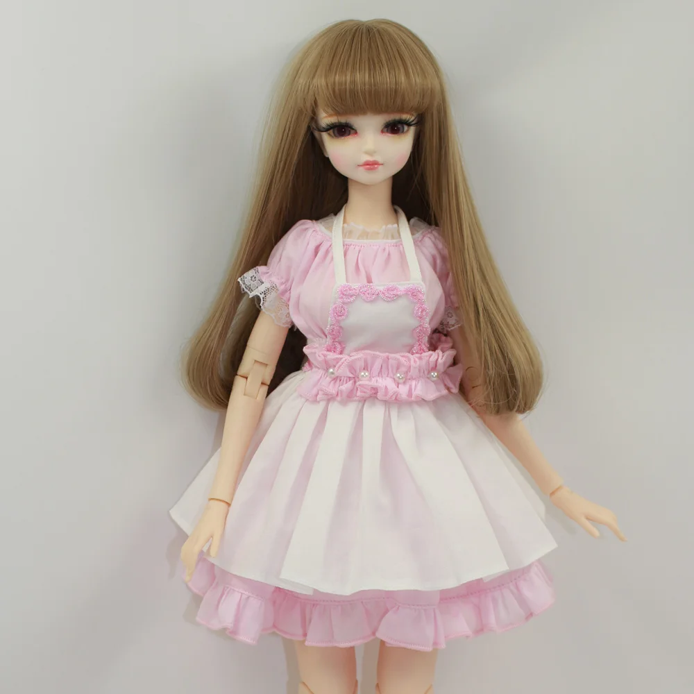 Одежда для 1/4 BJD кукла 45 см Jiont Body розовый костюм горничной с фартуком Forturn Days