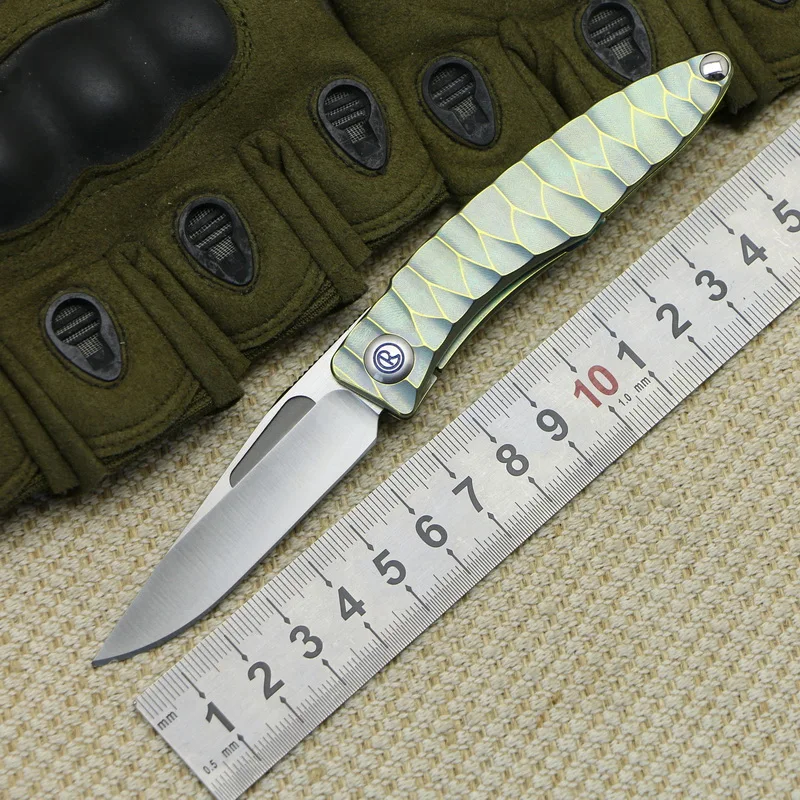 Складной нож LOVOCOO Mnandi M390 лезвие из змеиной древесины TC4 титановая ручка медная