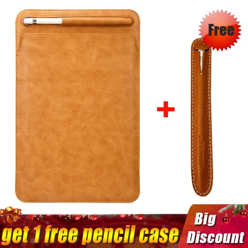 Jisoncase Кожаный чехол Чехол для iPad Pro 10,5 Чехол Мягкий складной рукав сумка с карандашом слот для iPad Pro 9,7