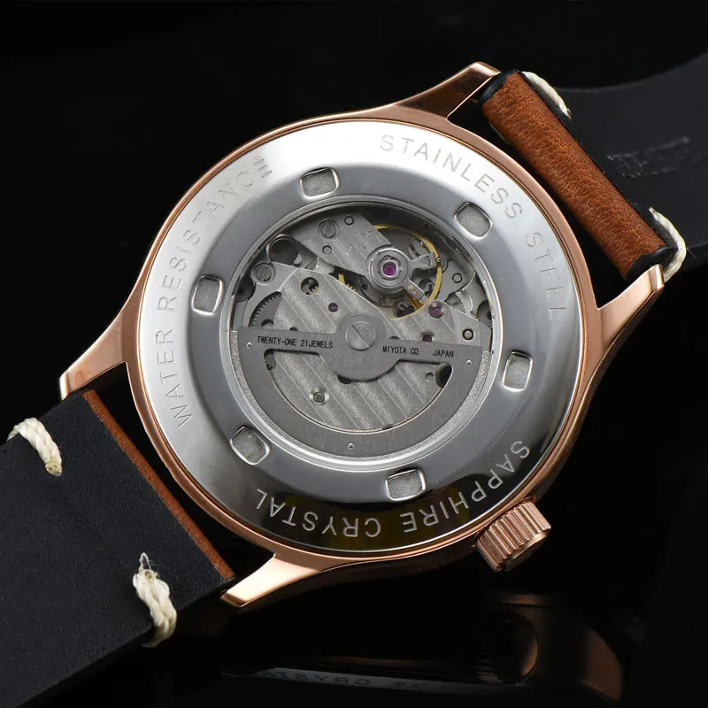 

42mm Corgeut Sapphire Glass White Dial Mechanical Automatic Men's Watch