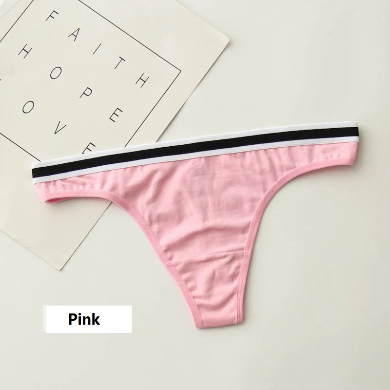 WP176 pink Новинка, женские хлопковые стринги, M-XXL трусики с низкой талией, женское нижнее белье, супер мягкие стринги - Цвет: WP176 pink