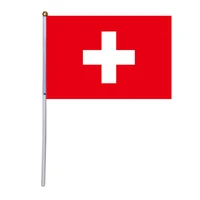 free shipping xvggdg 100pcs 14 21cm switzerland hand waving national flag swiss hand flag