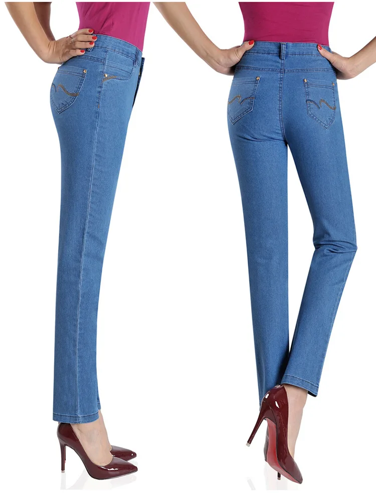 Женские джинсовые брюки до щиколотки элегантные джинсы с высокой талией прямые