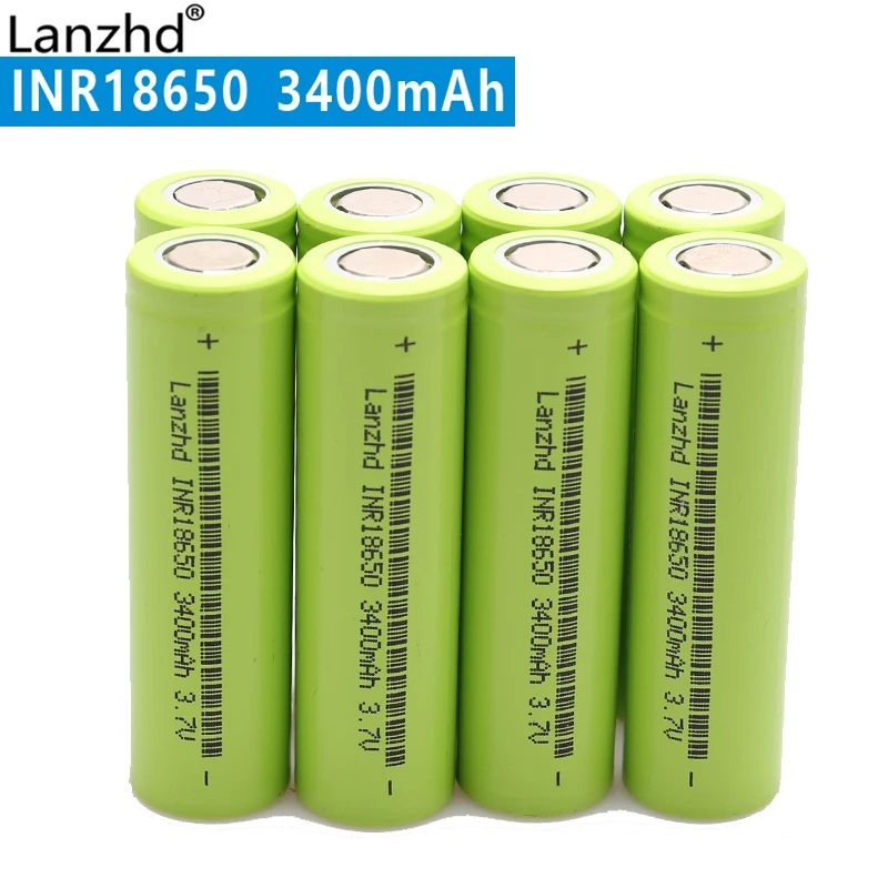 

8pcs/lot Original 18650 3.7V 3400mAh LI-Ion batteries rechargeable Battery INR18650 safe batteries For Flashlight batteries