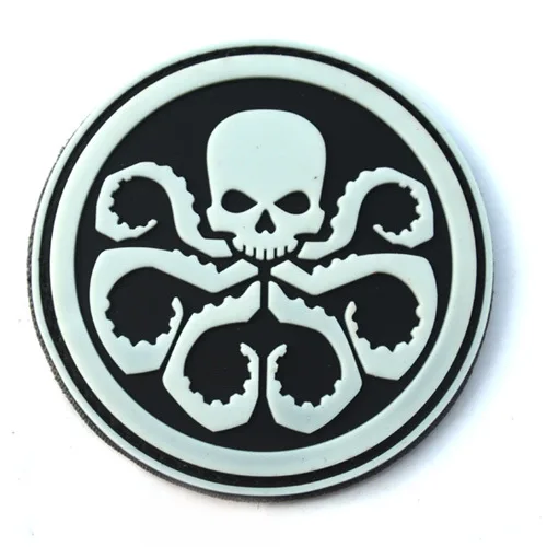 Мстители alliance Villain hydra bianconeri военная армия тактический боевой ПВХ резиновая заплатка для одежды эмблема значки - Цвет: White