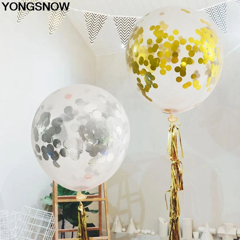YONGSNOW 5/10p 12 дюймов латексный прозрачный шар конфетти для дня рождения вечеринки
