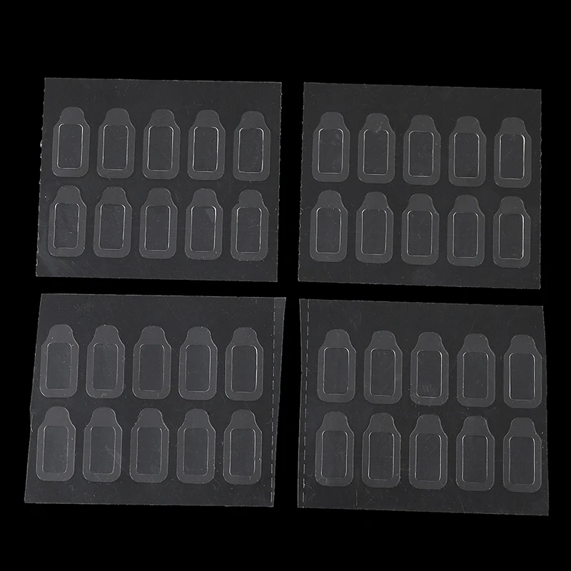 

100 шт./10 листов, прозрачные двусторонние клейкие искусственные ногти