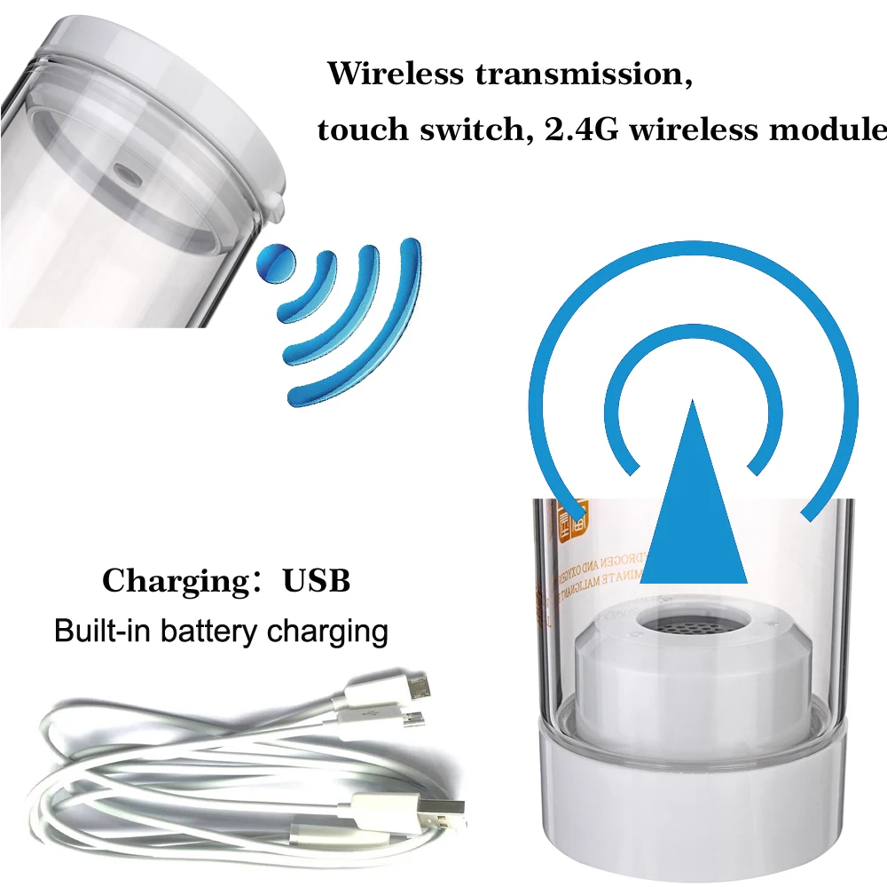 H2 стеклянная бутылка для воды Антивозрастные продукты беспроводная передача