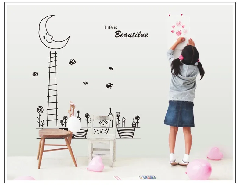 

The moon night children room household adornment wall removable wall stickers