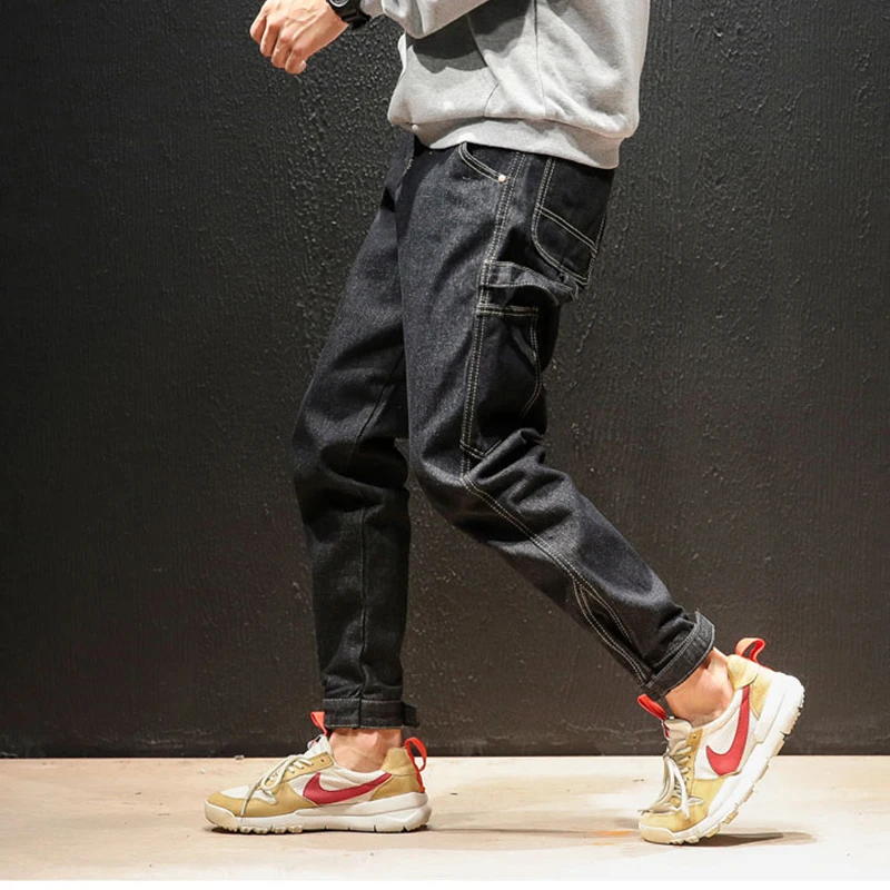 Для мужчин s выбран зауженные джинсы карандаш Штаны пот Джоггеры мужские уличные