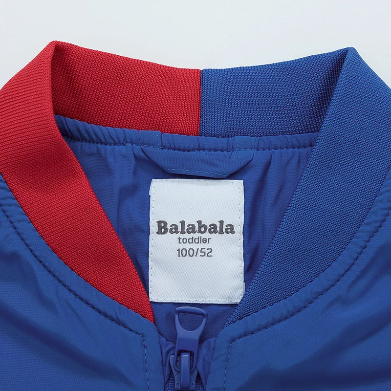Детская куртка Balabala модная бейсбольная контрастного цвета для мальчиков на