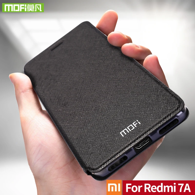 Чехол для Xiaomi Redmi 7A силиконовый чехол кожаный с откидной крышкой оригинал Mofi 360