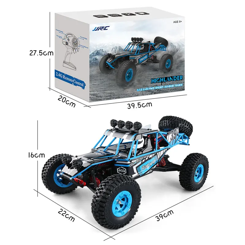 JJRC Q39 RC автомобиль 1:12 2 4G 4WD пустынный короткий грузовик RTR 35 км/ч быстрая скорость с