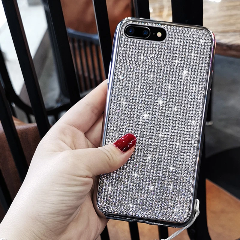 KaiNuEn Роскошный Блестящий Алмазный чехол для телефона, etui, чехол для iphone 7 8 plus 7plus 8 plus для apple, силиконовые аксессуары