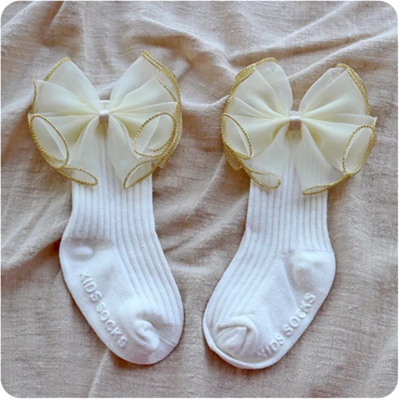 Infant Toddler Baby Girls Kids Princess Bowknot Lace Floral Short Socks Cotton Ruffle Frilly Trim Ankle Socks 0-4Y - Цвет: 1