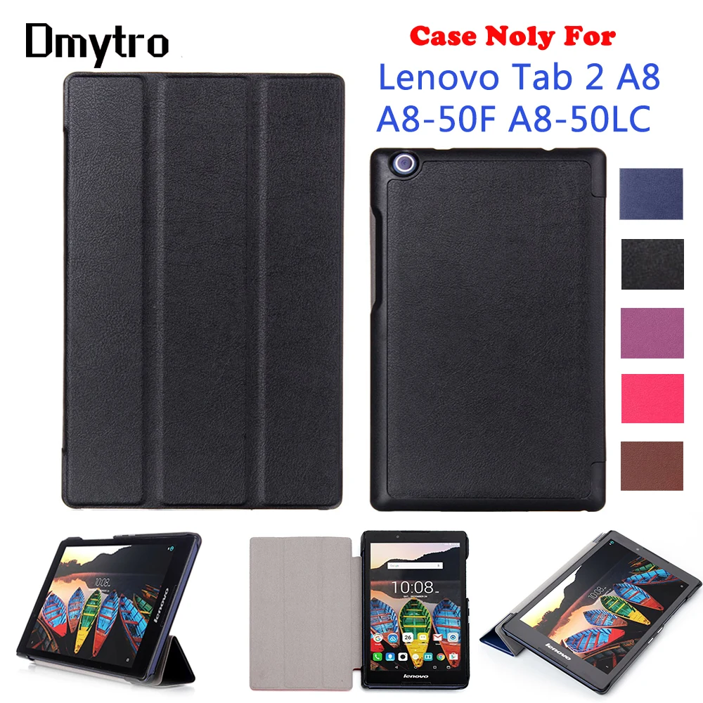 Чехол из искусственной кожи Dmytro для Lenovo Tab 2 A8 (модель: 50F) легкий тонкий умный чехол