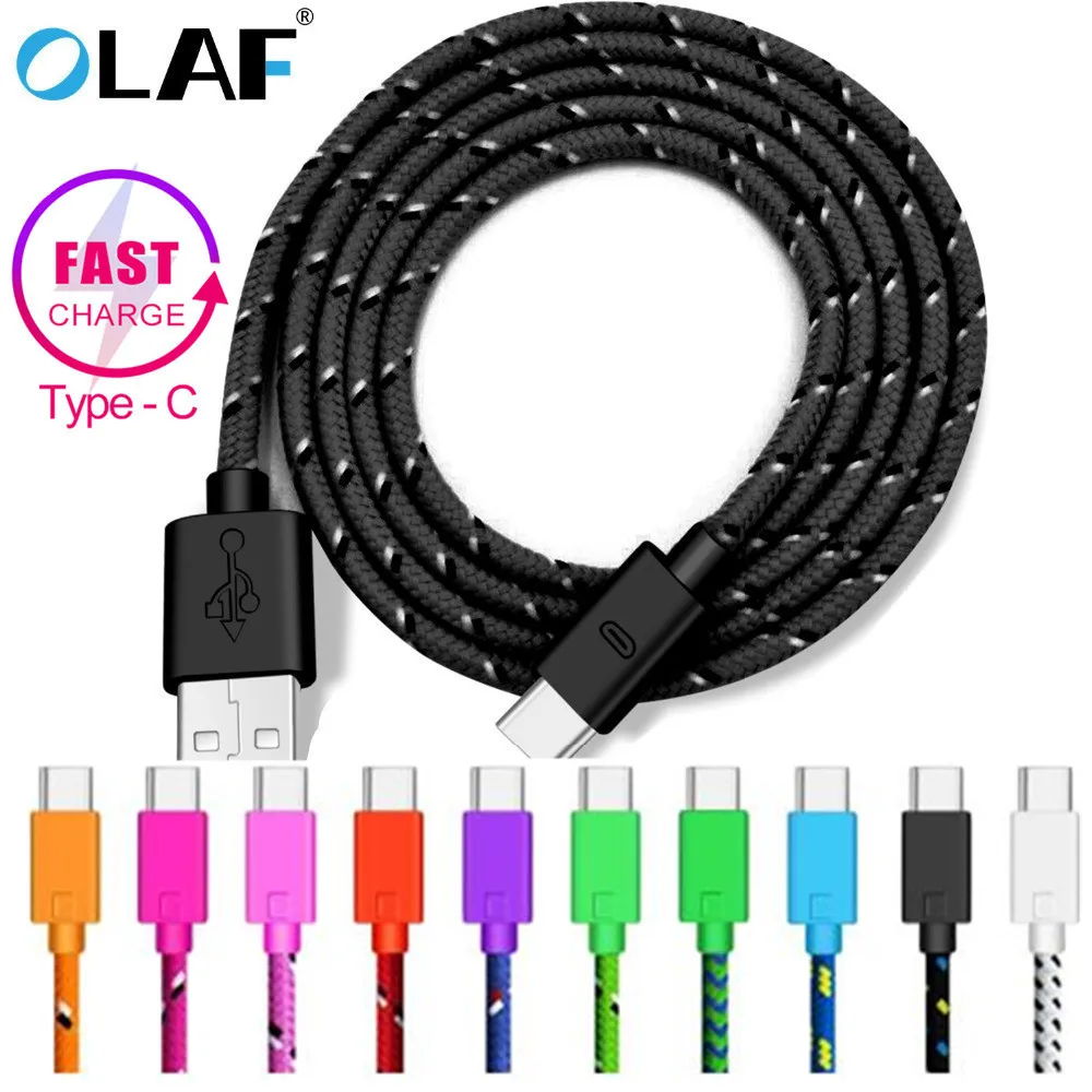 Олаф из мультфильма 0,5 м/1 м/2 м/3 м Тип C кабель USB кабель с нейлоновой оплеткой кабель для мобильного телефона для быстрой зарядки Тип-C кабель для samsung s8 s9 s10 huawei P30 Pro