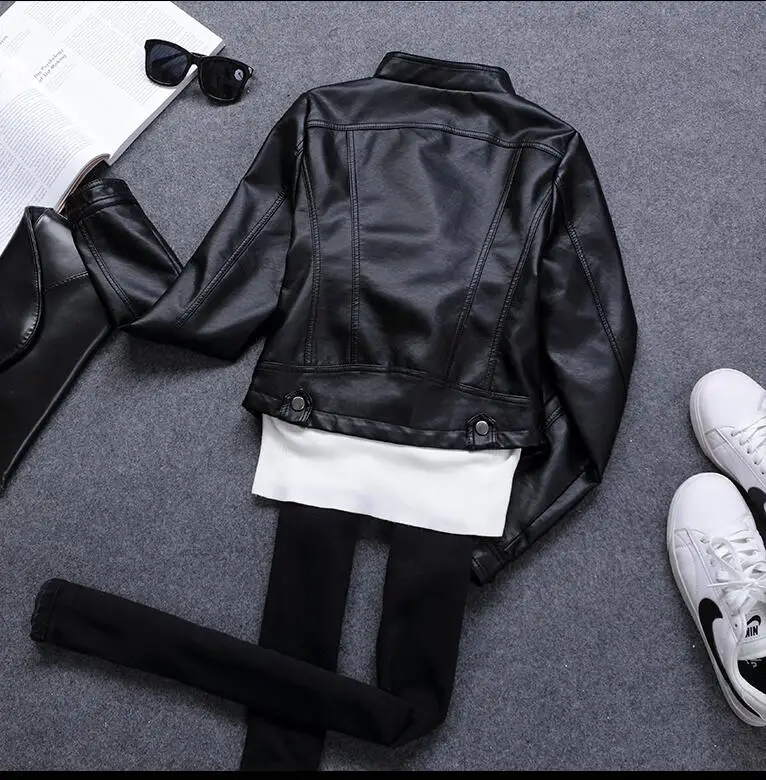 Fitaylor новая осенняя Женская куртка из искусственной кожи короткая розовая