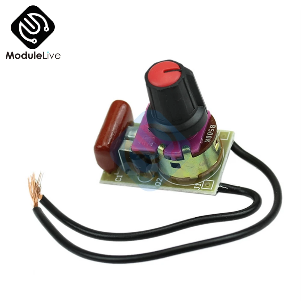 2PCS 100W Switch Speed Regulation Module Dimmer DIY Kit For Arduino Dimming Light Board AC Motor Potentiometer MAC97A6 | Обустройство