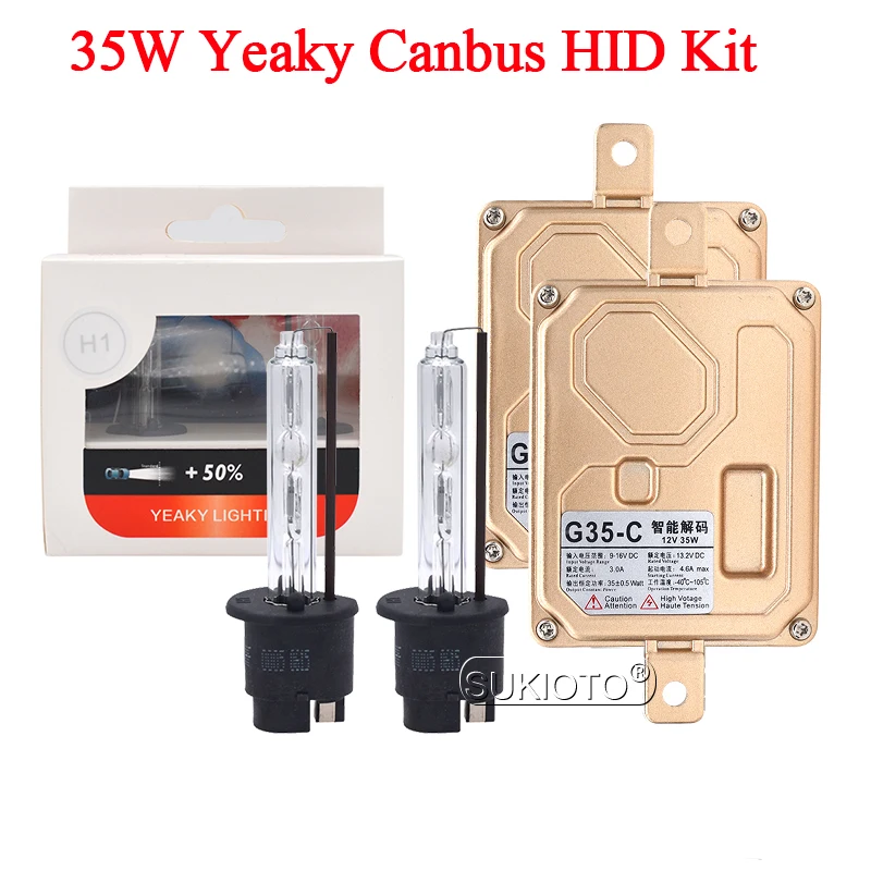 SUKIOTO 35W Yeaky HID головной светильник Canbus комплект ксенона H1 H7 H11 HB3 HB4 D2H 4500K 5500K 6500K автомобильный светильник 35W Canbus балласт комплект