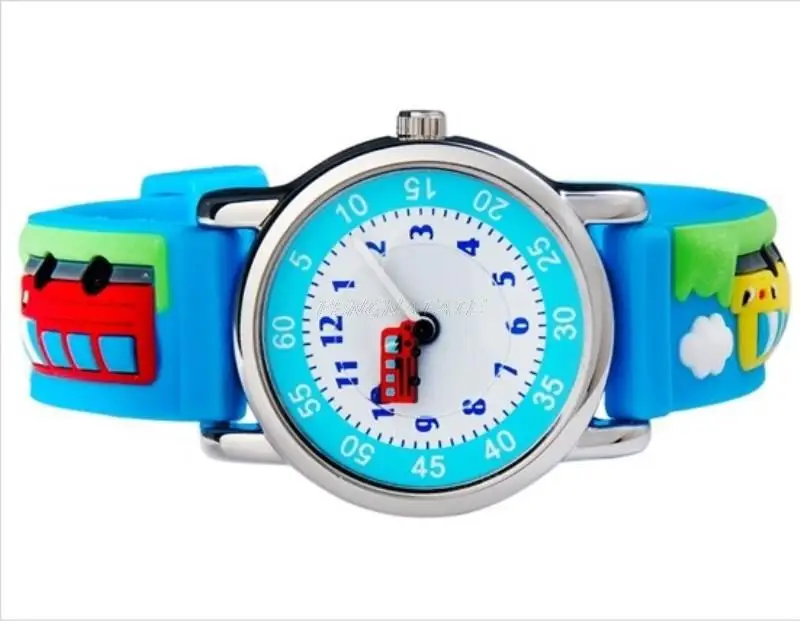 Часы Детские Кварцевые водонепроницаемые ярких цветов с мультипликационным