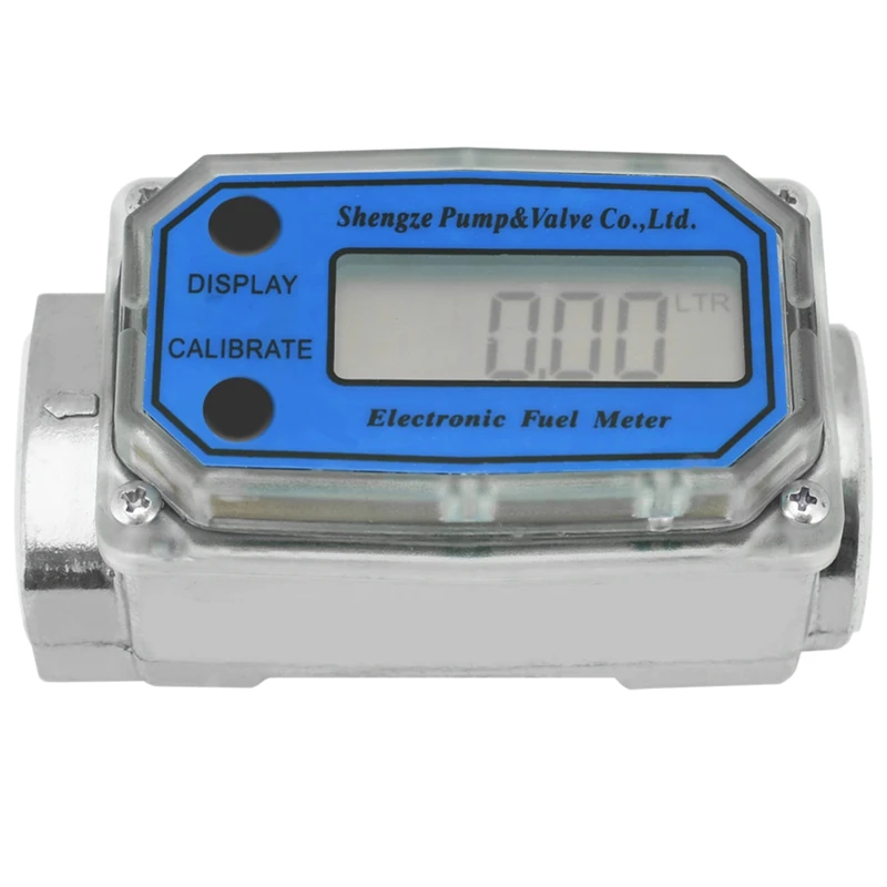 Lcd Digital Flow Meter Turbine Flowmeter Fuel 15-120L For Chemicals Water Sea Adjust Liquid | Инструменты