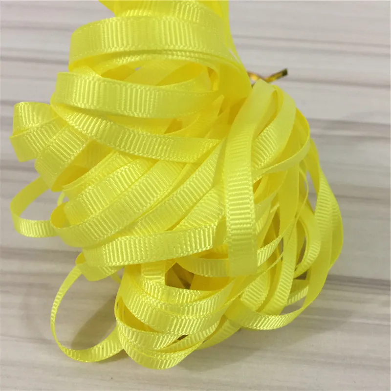 10 ярдов желтые Grosgrain ленты для свадебного украшения DIY детский бант подарочная