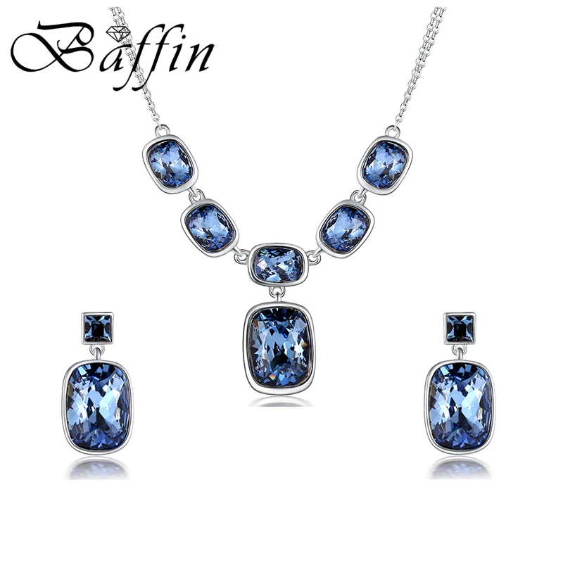 BAFFIN Роскошные Синие Свадебные вечерние Ювелирные наборы кристаллы от Swarovski