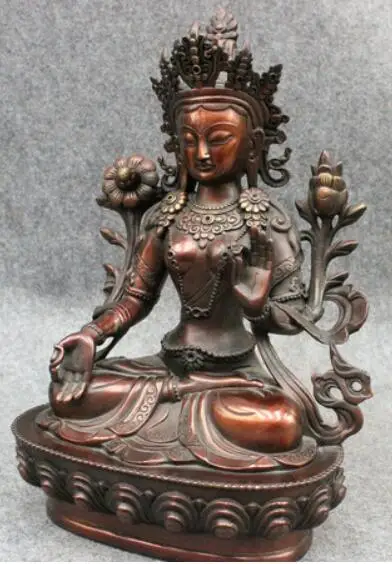 12 &quotTibet Pure Bronze Templo Tara Branca Buda Kwan yin | Дом и сад
