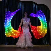 1 Pieces Fans Stage Performance Belly Dance LED Fans 180cm Level Hand Props Belly Dance Accessories Rainbow Strong Lamps