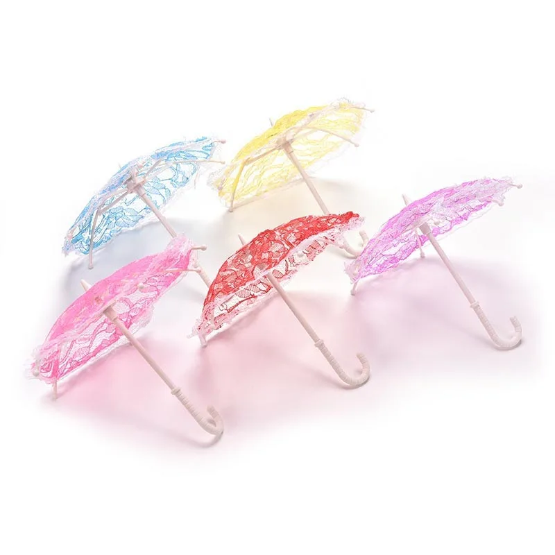 

Hot Selling Miniature Lady Parasol Lace Umbrella Dolls' Accessories Pretend Play Toy Dollhouse Decor Birthday Gift For Children