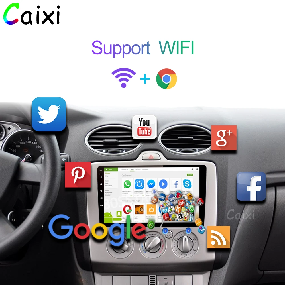 CAIXI автомобильный Android 8,1 мультимедийный плеер для Ford Focus Exi MT AT 2 2004 2005 2006 2007 2008-2011 Автомобильный Радио gps навигация