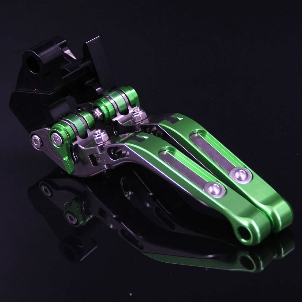 Зеленые + титановые Складные Выдвижные рычаги тормозной муфты для Kawasaki ZR750 ZEPHYR 1991
